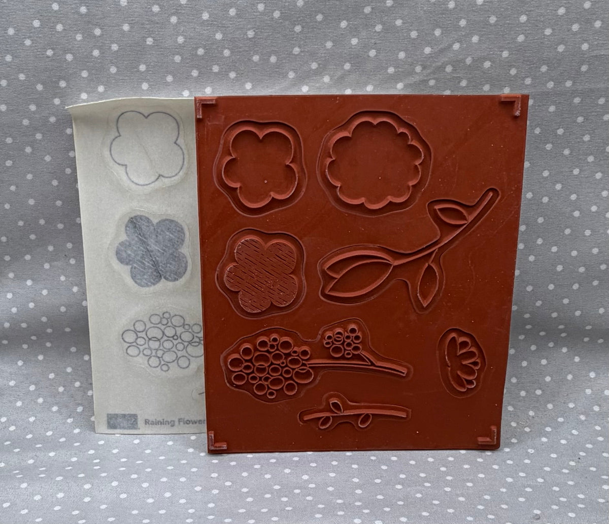 Raining Flower stamp set, Retired Stampin Up! (2 of 2 stamp set ONLY)
