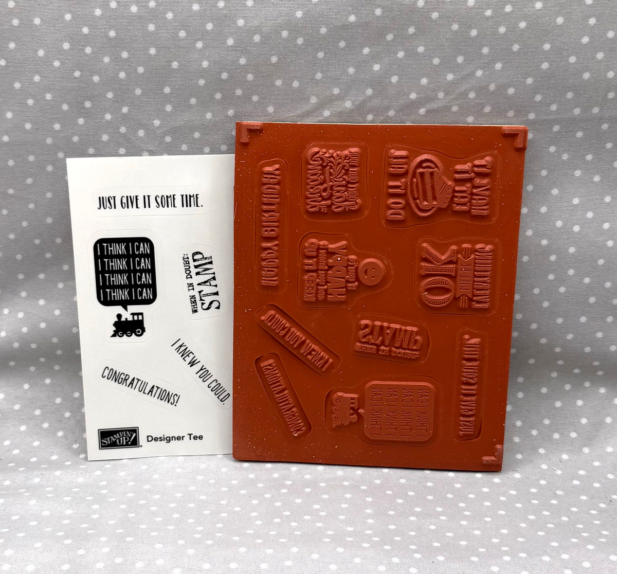 Designer Tee stamp set, Retired Stampin Up! Sale-a-bration