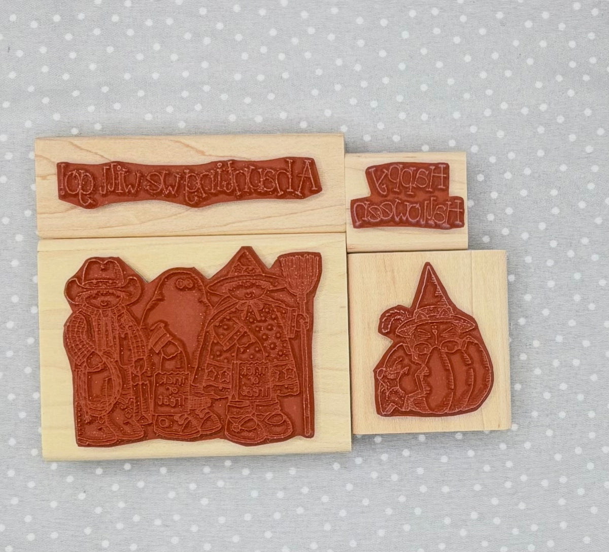 A Haunting We Will Go Stamp set, Retired Stampin Up!  Set of 4 stamps from 1998