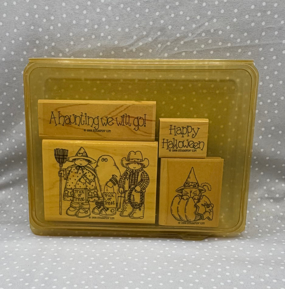 A Haunting We Will Go Stamp set, Retired Stampin Up!  Set of 4 stamps from 1998