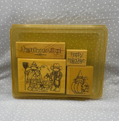 A Haunting We Will Go Stamp set, Retired Stampin Up!  Set of 4 stamps from 1998