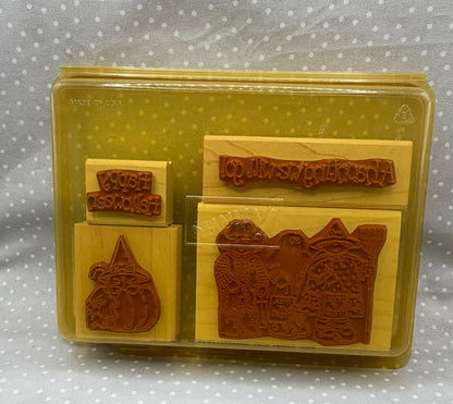 A Haunting We Will Go Stamp set, Retired Stampin Up!  Set of 4 stamps from 1998