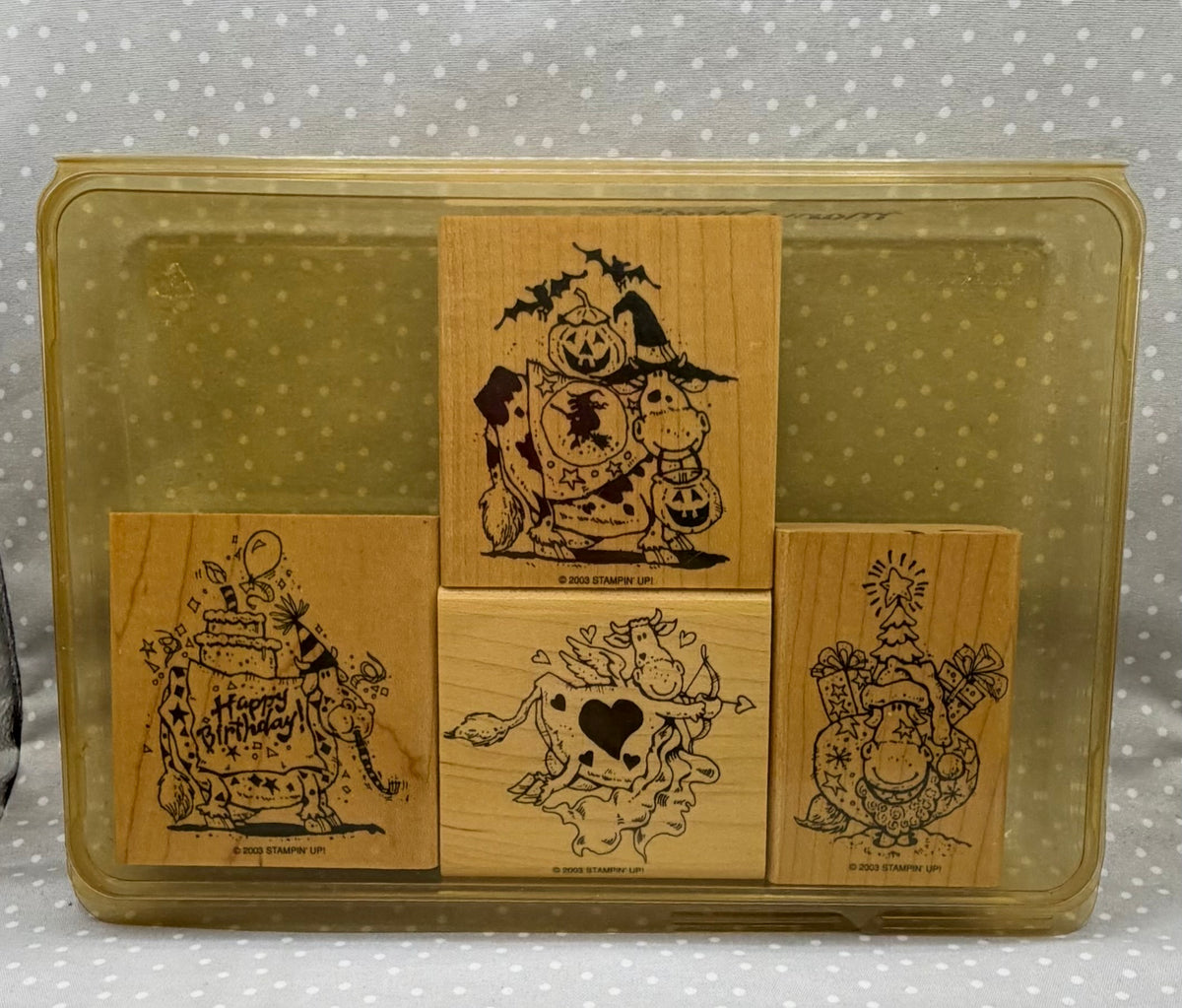 Many Moo’s Stamp set, Retired Stampin Up!  Set of 4 stamps from 2003