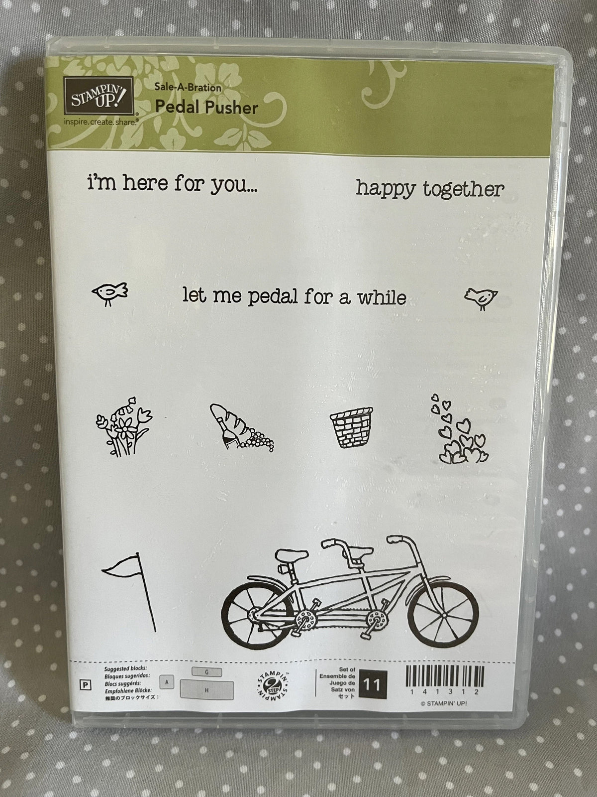 Retired Stampin Up! Stamp set Pedal Pusher! Sale-A-Bration 2016
